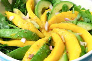 avocado mango apple salad, raw salad recipe