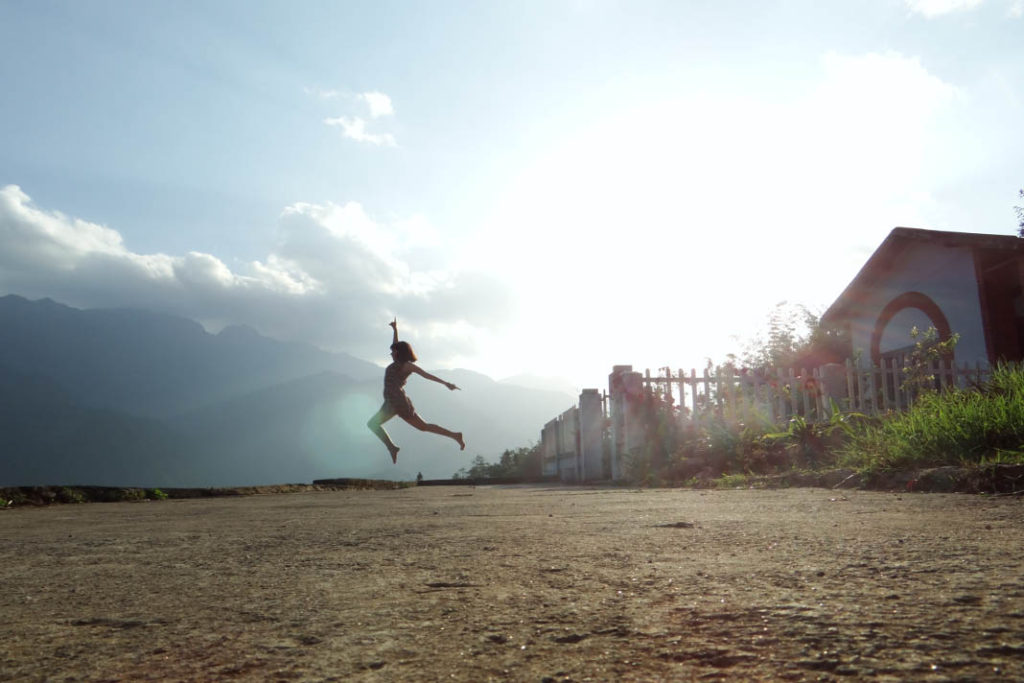 women jumping for joy